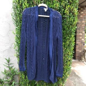 CHICOS NAVY SWEATER COAT!